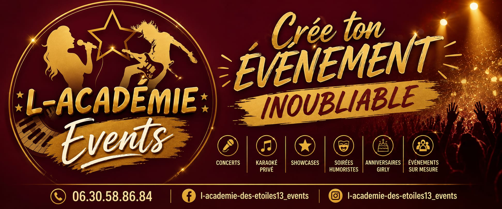 L'Académie Events - concerts, karaoké privé, showcases, soirées humoristes, anniversaires et événements sur mesure